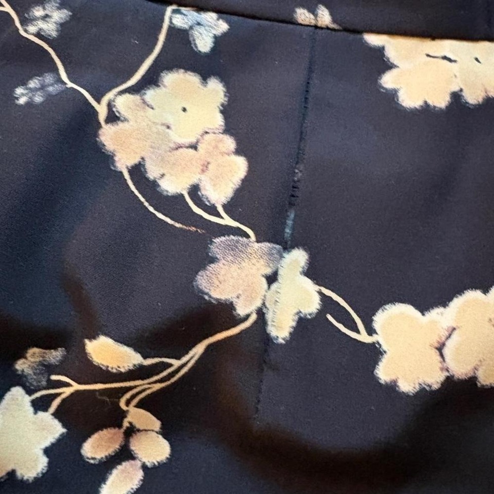 90s Joan Leslie floral maxi skirt a-line whimsigoth black cream women's L 10 12 - Picture 4 of 7